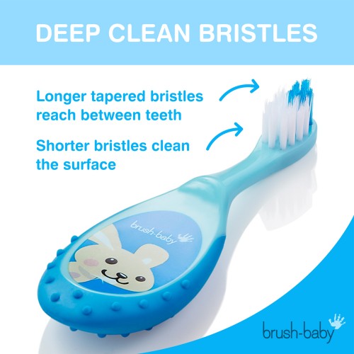 Brush-Baby Baby Non-Fluoride Strawberry Toothpaste (0-2 Years old) + FlossBrush 0-3 years